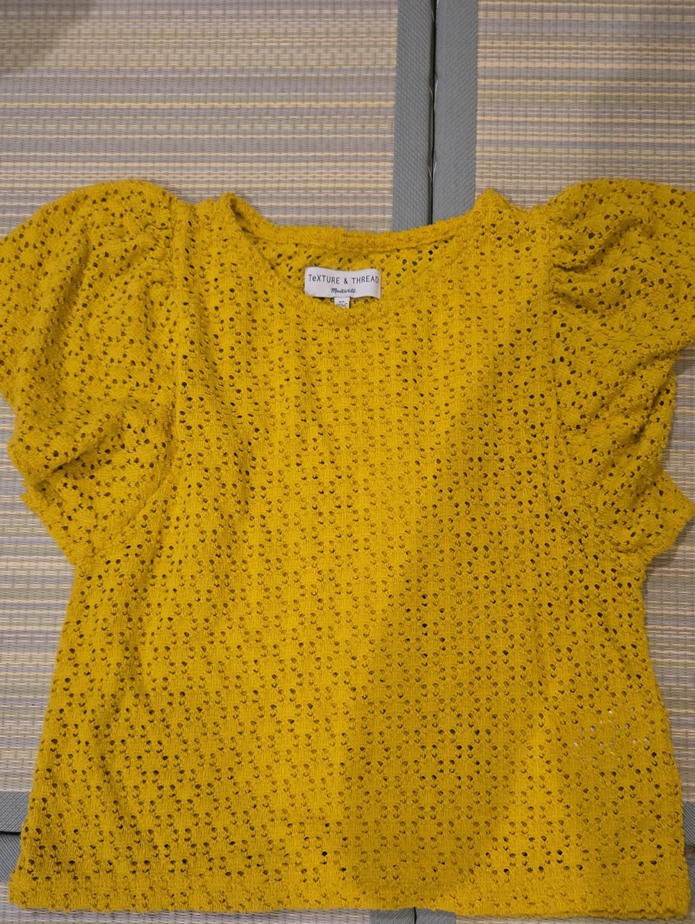 Madewell Yellow Eyelet Top